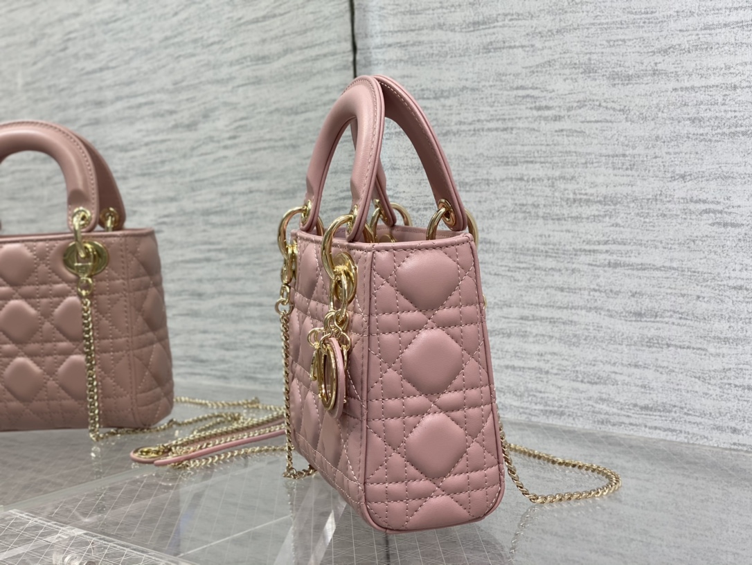 Mini Lady Dior Bag Pink Cannage Lambskin